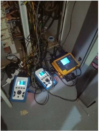 Energy logging equipment deployed on site for a consumption audit