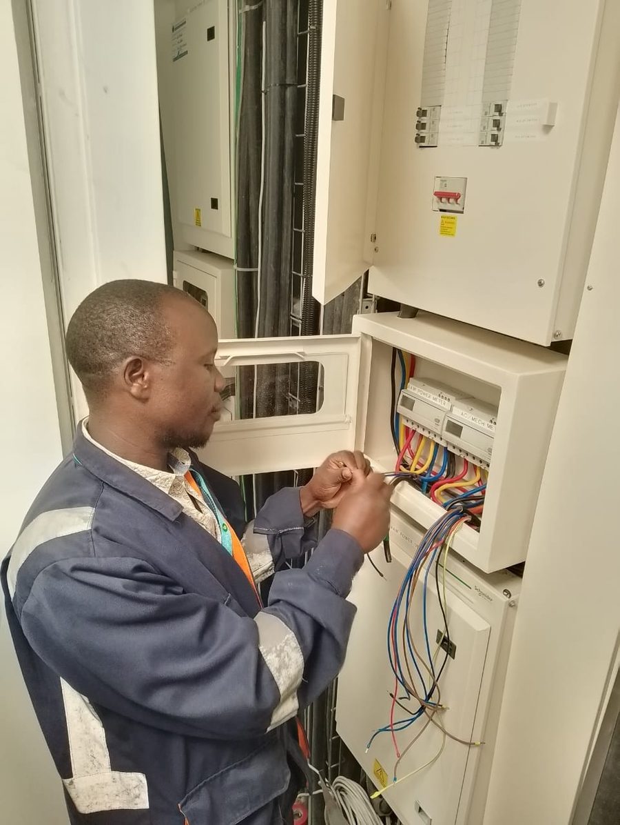 Electrical panel maintenance work at Standard Chartered Bank